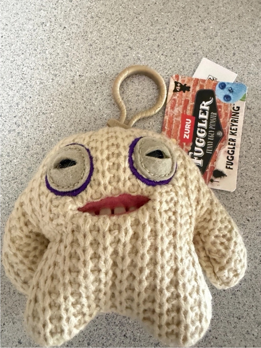 Fuggler CHASE Keyring Keychain Plush Mr. Needles Pink Catch Me Button 5" New